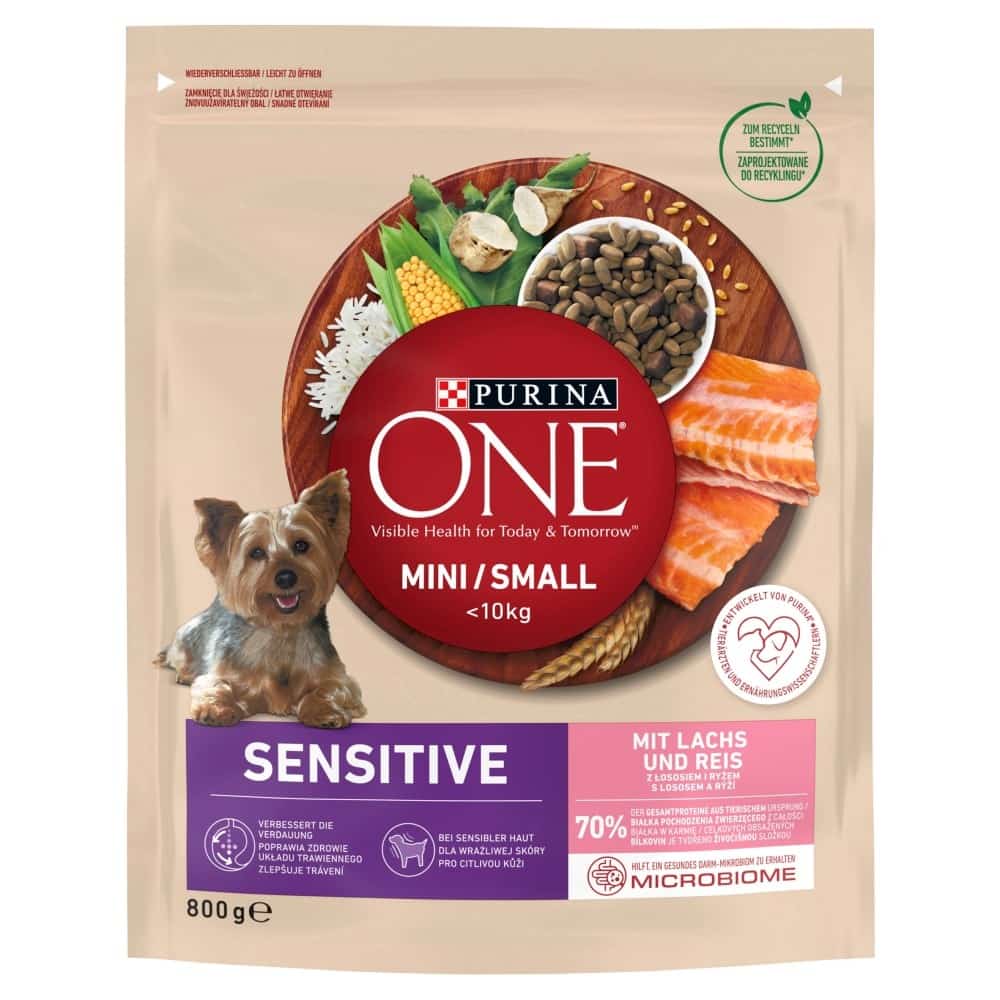 PURINA One Mini/Small Sensitive Łosoś - 800 g
