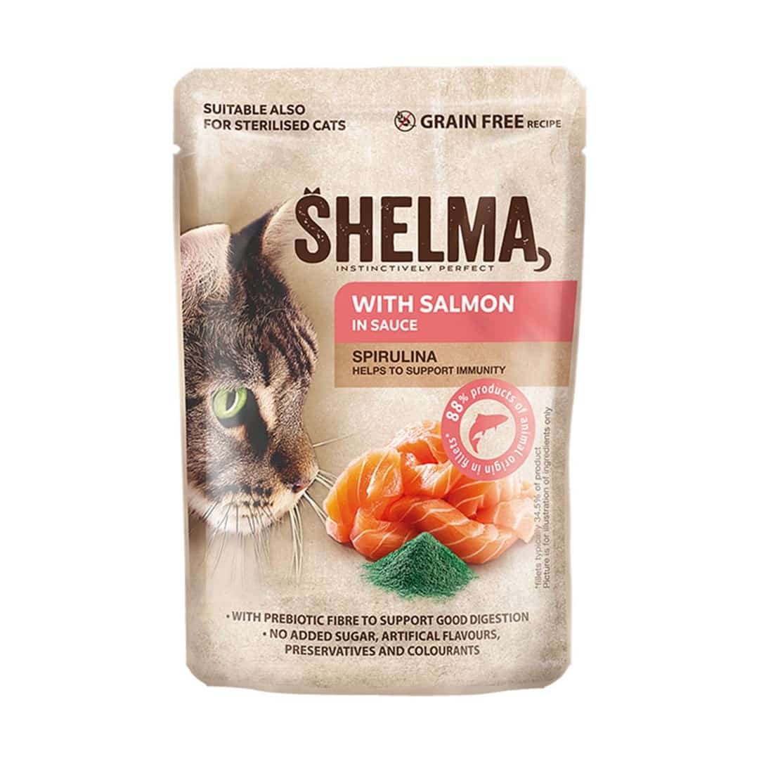 SHELMA saszetka z łososiem i spiruliną 85g