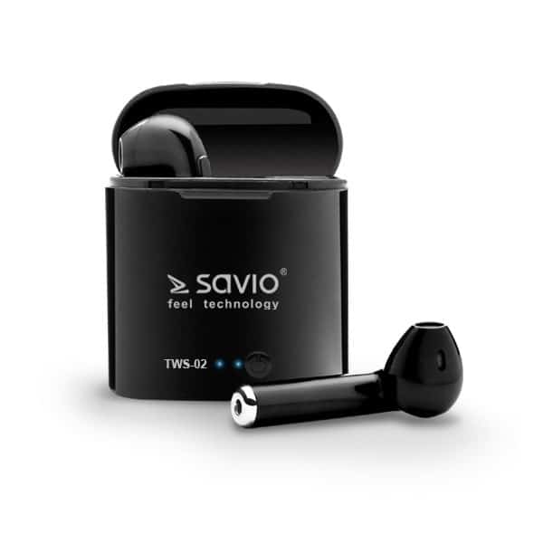 Słuchawki bezprzewodowe SAVIO TWS-02 czarne