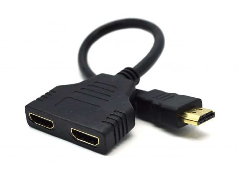 Adapter GEMBIRD DSP-2PH4-04: HDMI M - 2x HDMI F, 0,20m, czarny