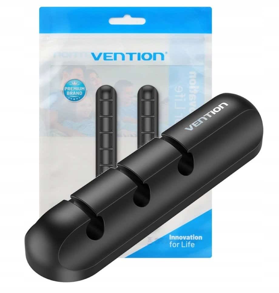 5-portowy organizator kabli Vention 2 szt. czarny
