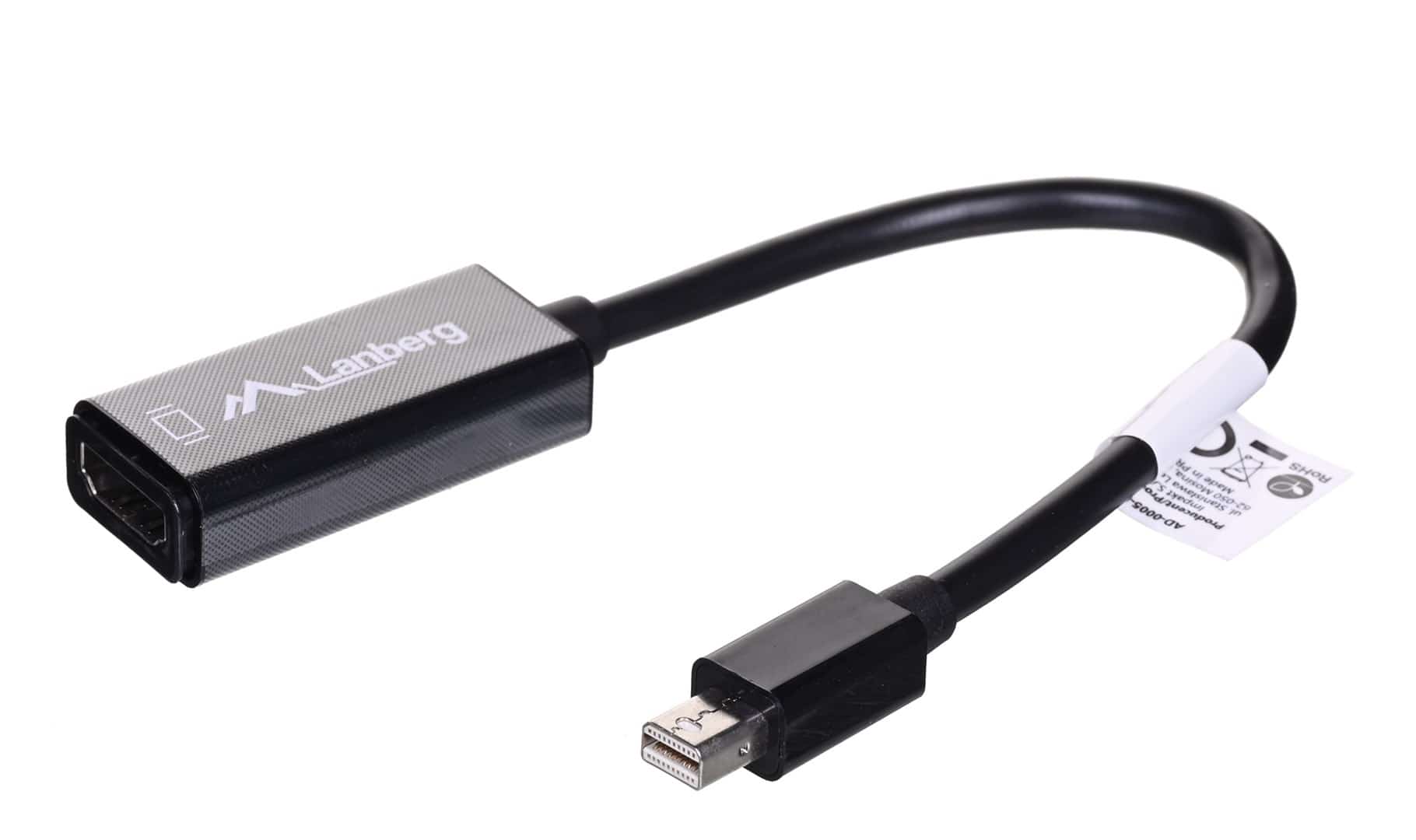 Adapter Lanberg AD-0005-BK Mini DisplayPort do HDMI