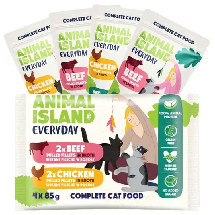 ANIMAL ISLAND Wołowina/Kurczak 4x85g Dla Kota