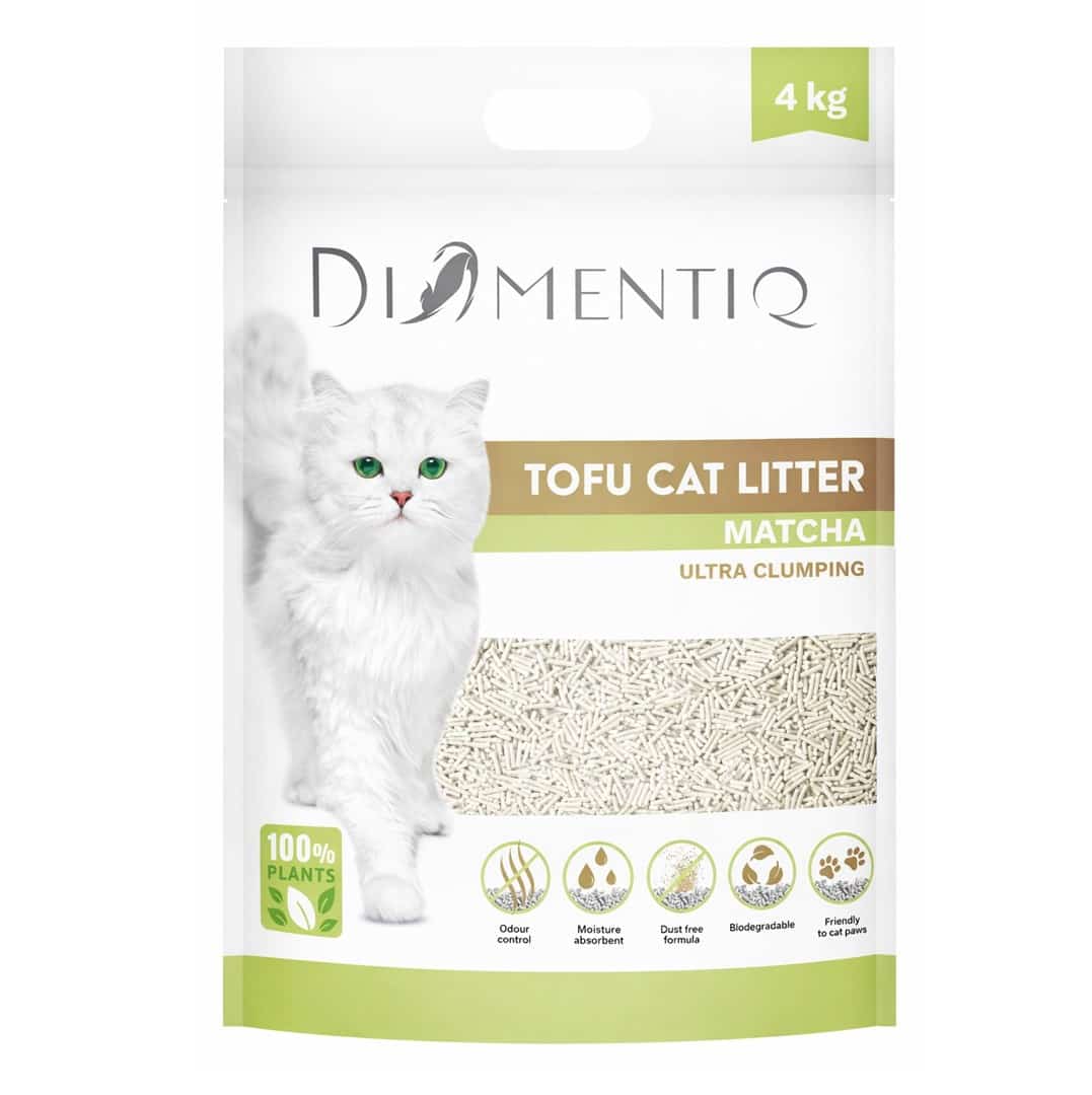 DIAMENTIQ Żwirek Tofu zbrylający 4 kg MATCHA