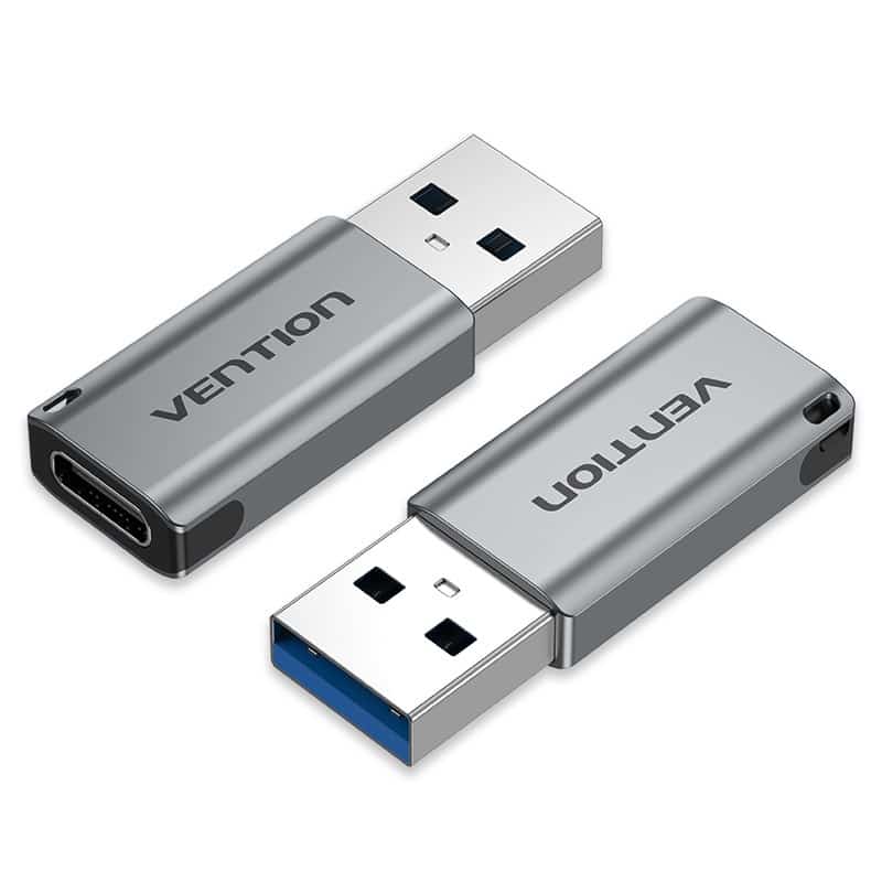 Adapter USB 3.0 Vention USB-A do USB-C szary