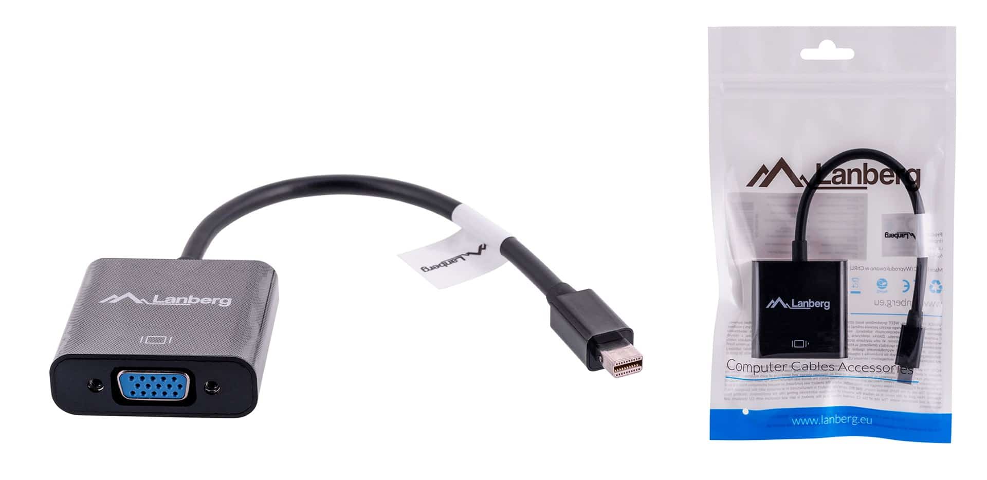 Adapter Lanberg AD-0006-BK Mini DisplayPort do VGA