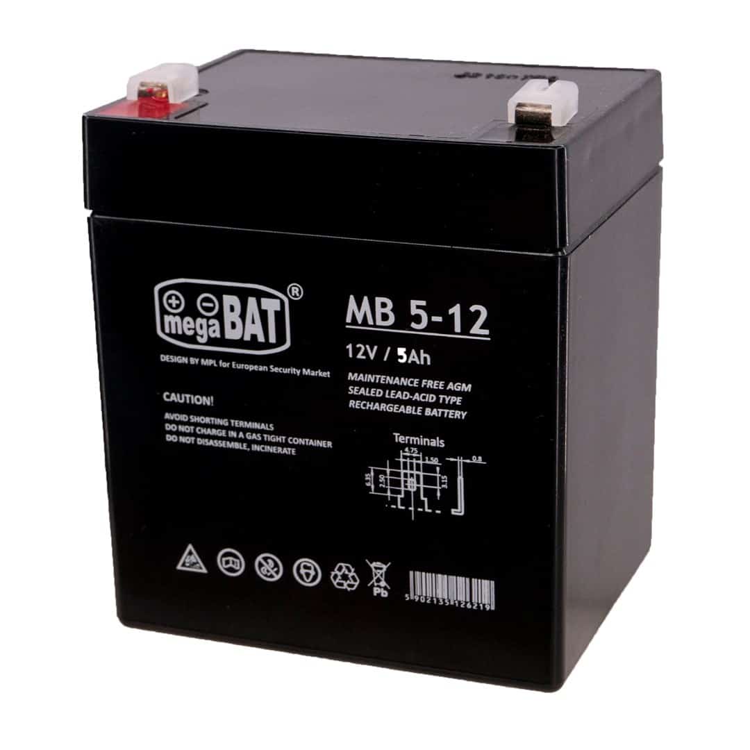 Akumulator MPL VRLA MB 5-12, 90x70x101 mm
