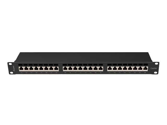 LANBERG PATCH PANEL 24 PORT 1U 19" KAT.6A FTP CZARNY