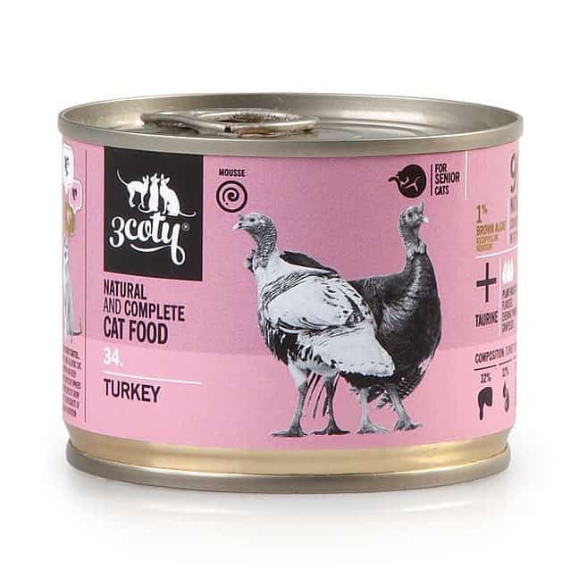 3Coty TURKEY for Senior Cats 180g - Karma Mokra