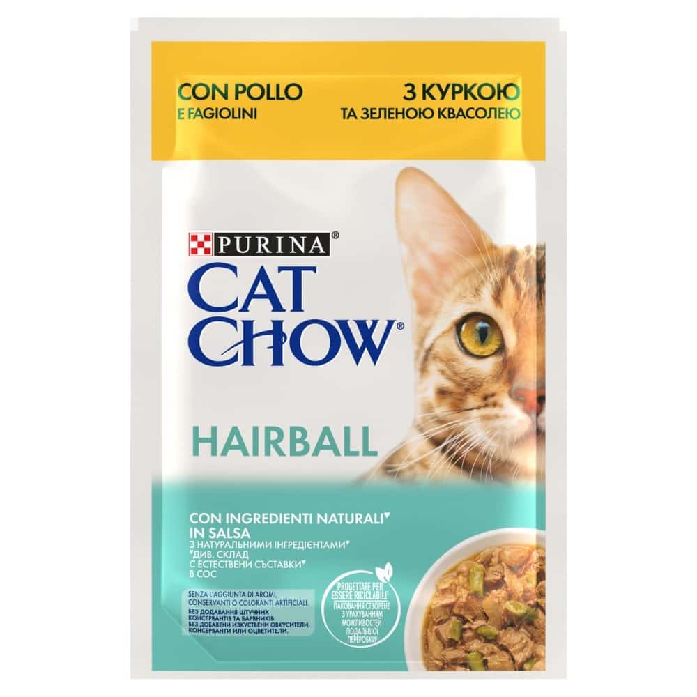 Purina Cat Chow Hairball - Kurczak i Fasolka 85g