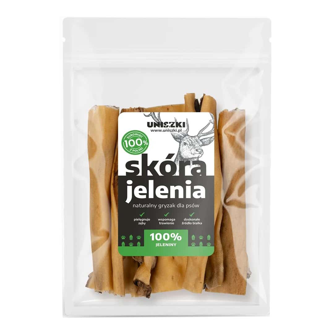 UNISZKI Skóra jelenia 100g - Przysmak dla psa