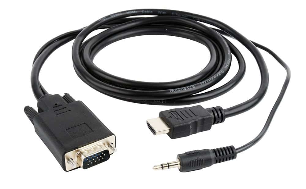 Adapter GEMBIRD A-HDMI-VGA-03-6, 1,8m, czarny