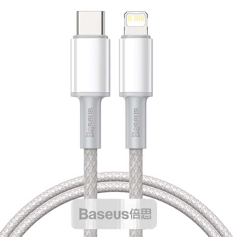 BASEUS KABEL USB-C DO LIGHTNING 20W, 5A, 1M Biały