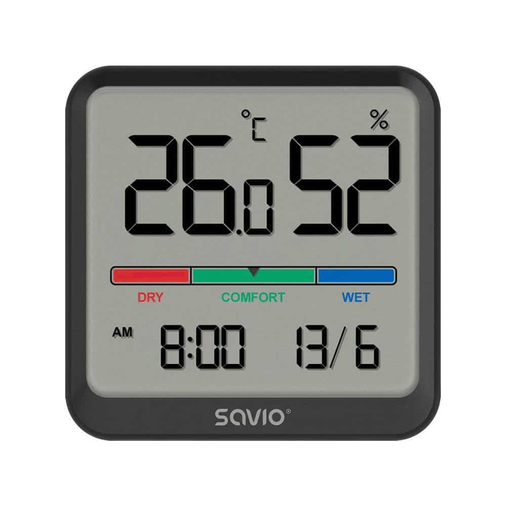 SAVIO STACJA POGODY SAVCT-01/B, LCD, Temperatura i Wilgotność