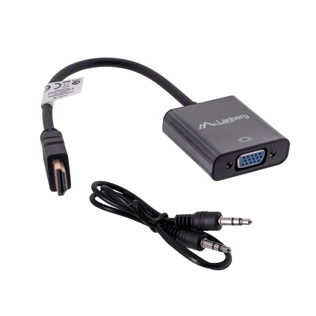 Adapter Lanberg AD-0017-BK HDMI do VGA