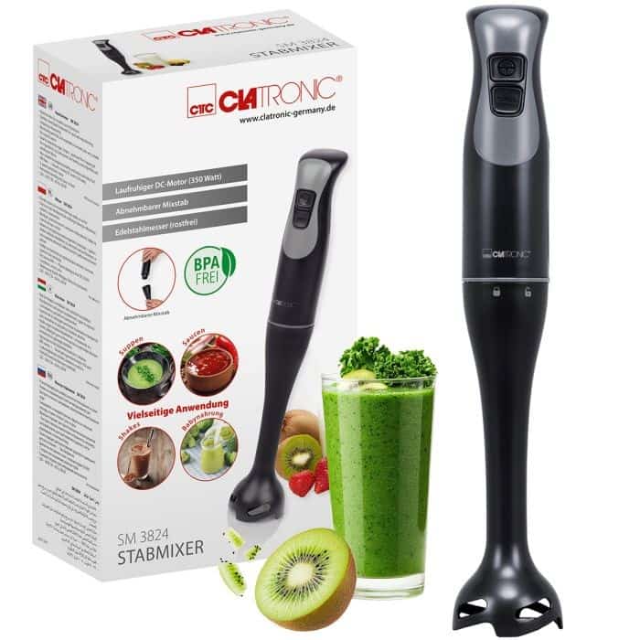 Blender ręczny SM 3824 CLATRONIC - czarny, zanurzeniowy