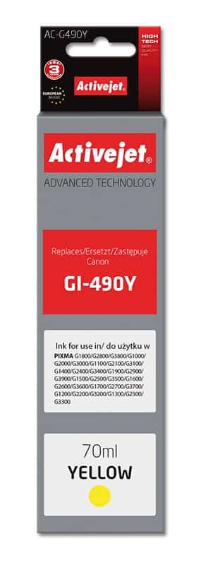 Activejet AC-G490Y Tusz 70 ml, Kompatybilny z Canon PIXMA