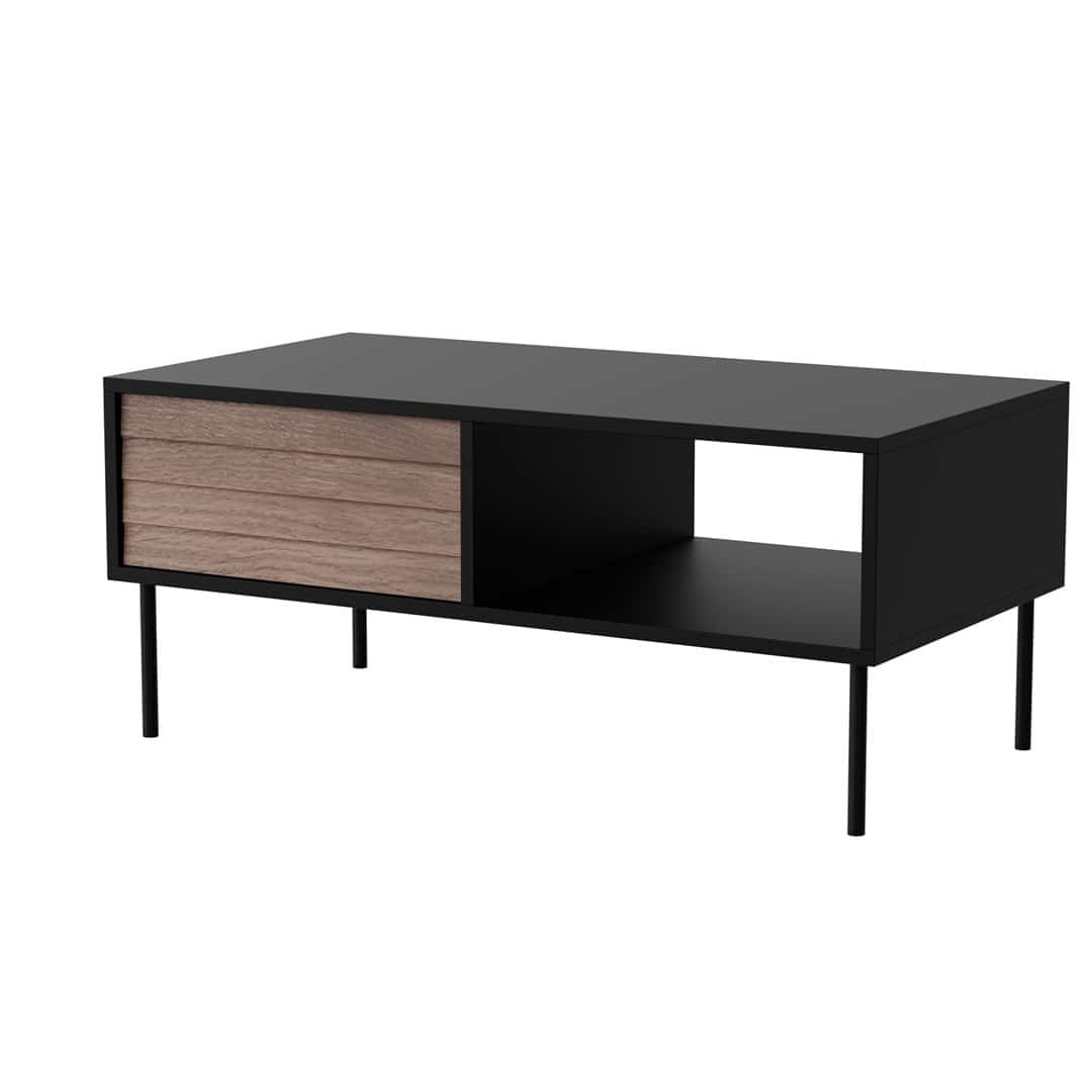 Ława CORTINA 100x55x45 czarny/orzech
