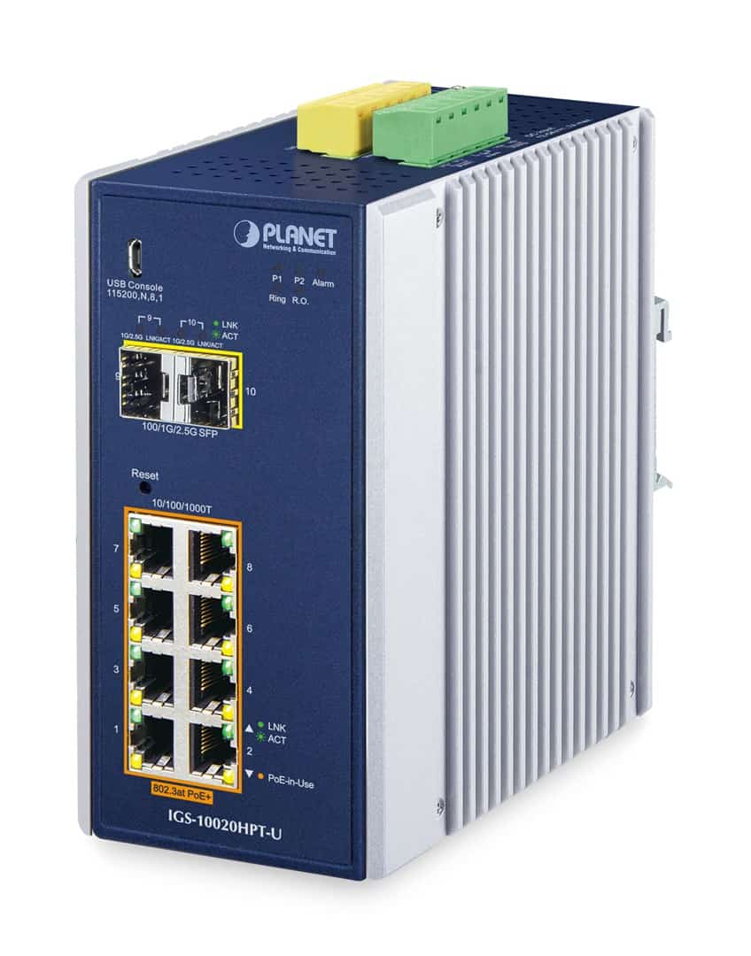 Planet IGS-10020HPT-U Switch-e Niebieski Aluminiowy