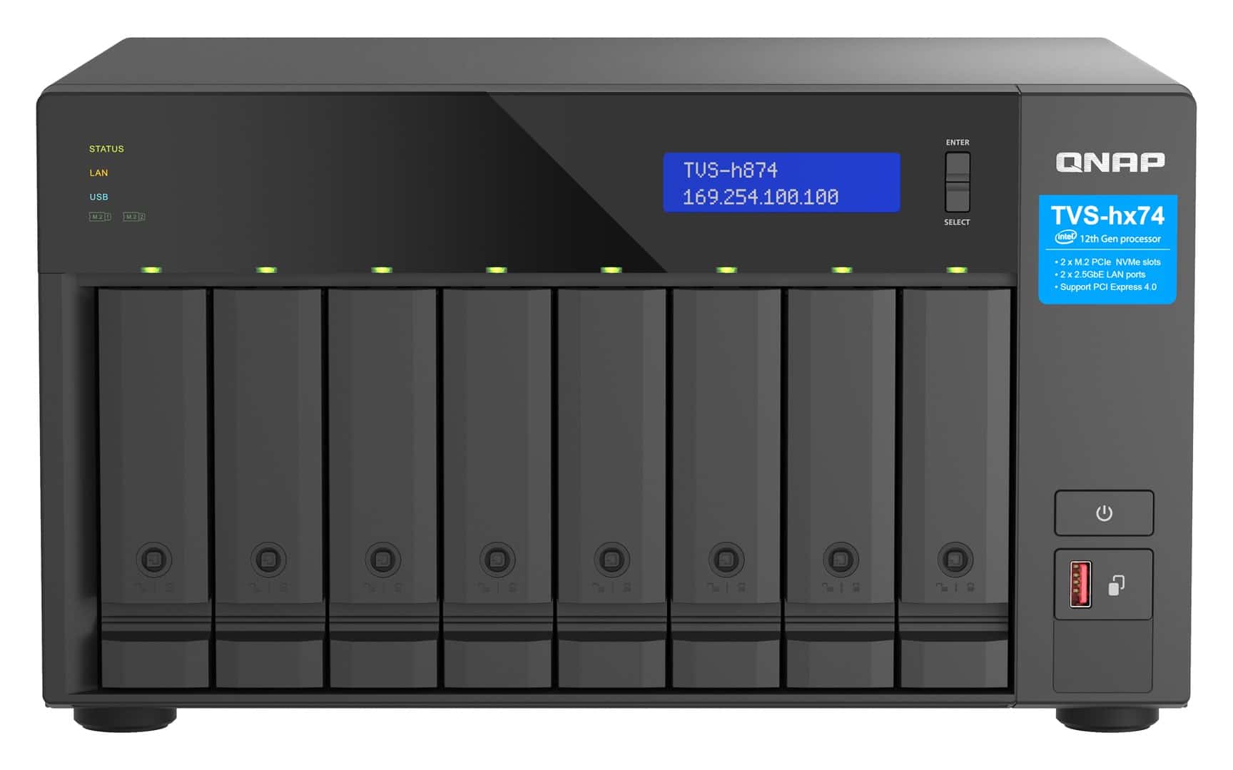 Dysk sieciowy NAS QNAP TVS-h874T-i7-32G, 32GB DDR4, procesor Intel Core i7