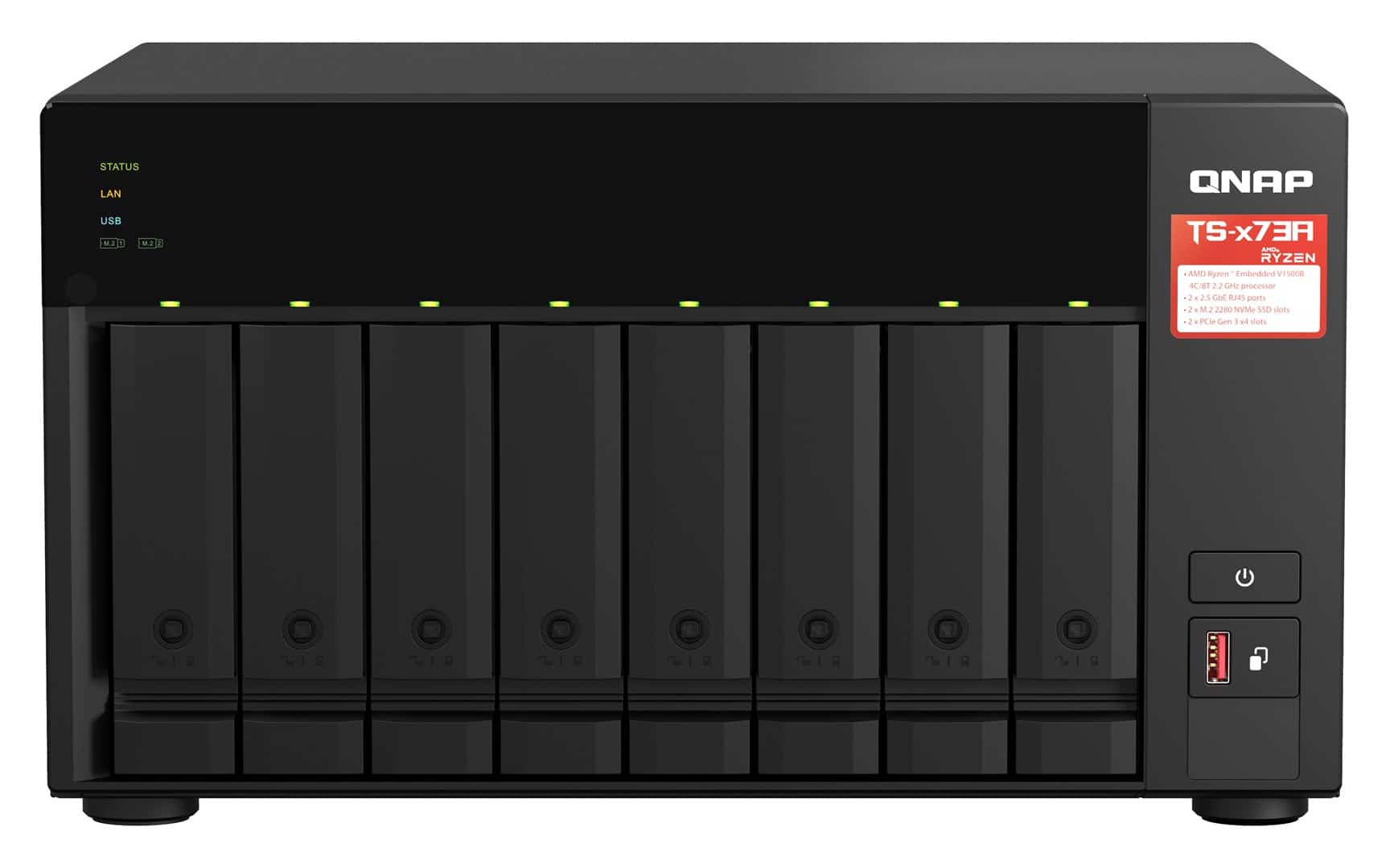 Qnap TS-873A, AMD Ryzen V1500B 4C/8T, 8GB DDR4