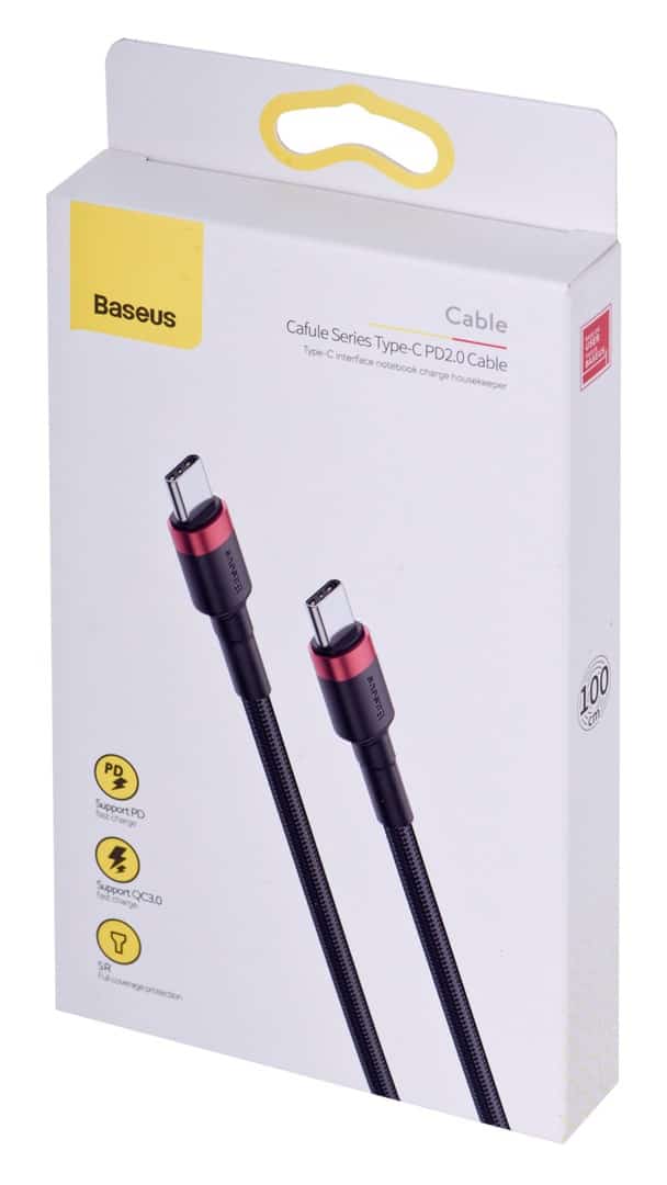 Kabel Baseus Cafule CATKLF-G91 USB-C, 1m, czarny