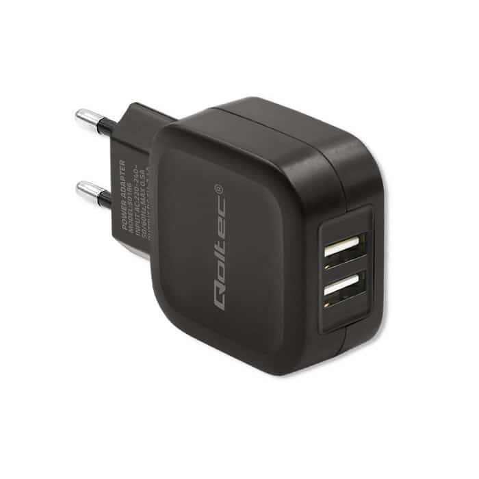 Ładowarka Qoltec 50186, 17W, Czarna