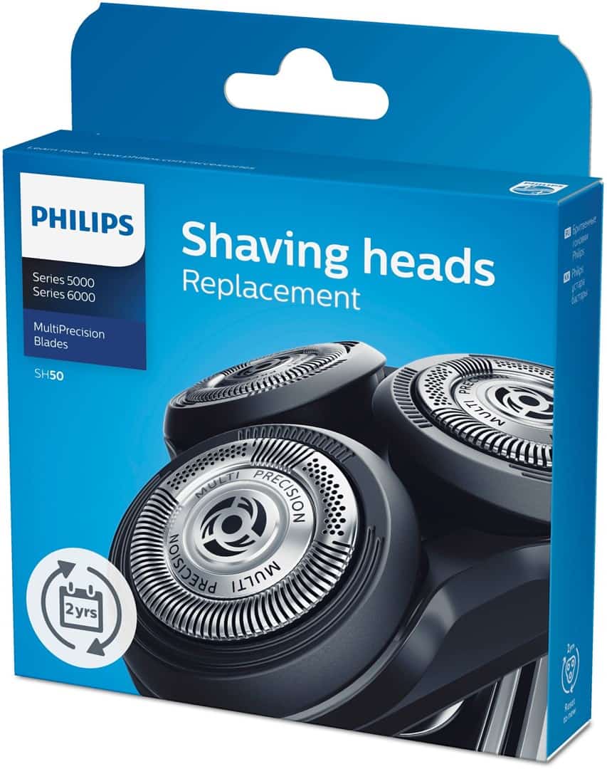 Głowice tnące Philips SH50/50 - 3 sztuki, chromowe, kompatybilne S5xxx
