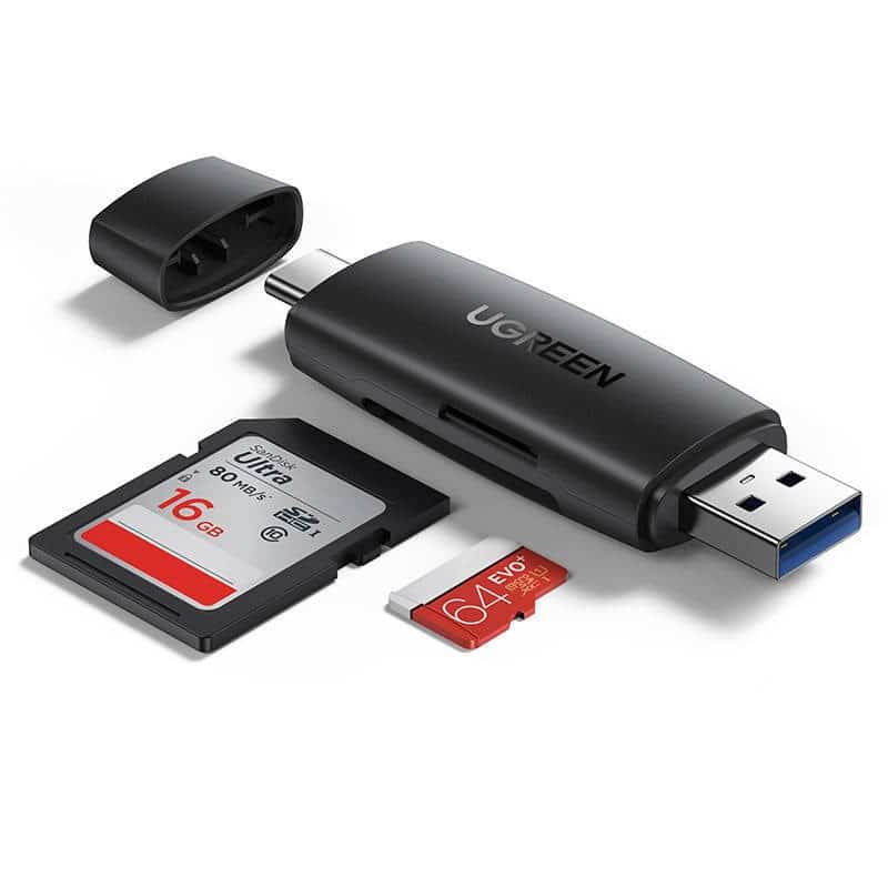 Ugreen adapter czytnik kart SD / micro SD (USB-A / USB-C) czarny