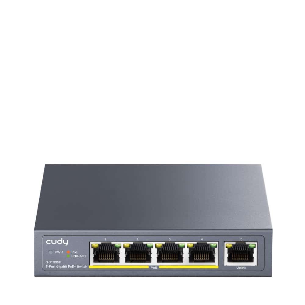 Switch CUDY GS1005P - Metalowy, Szary