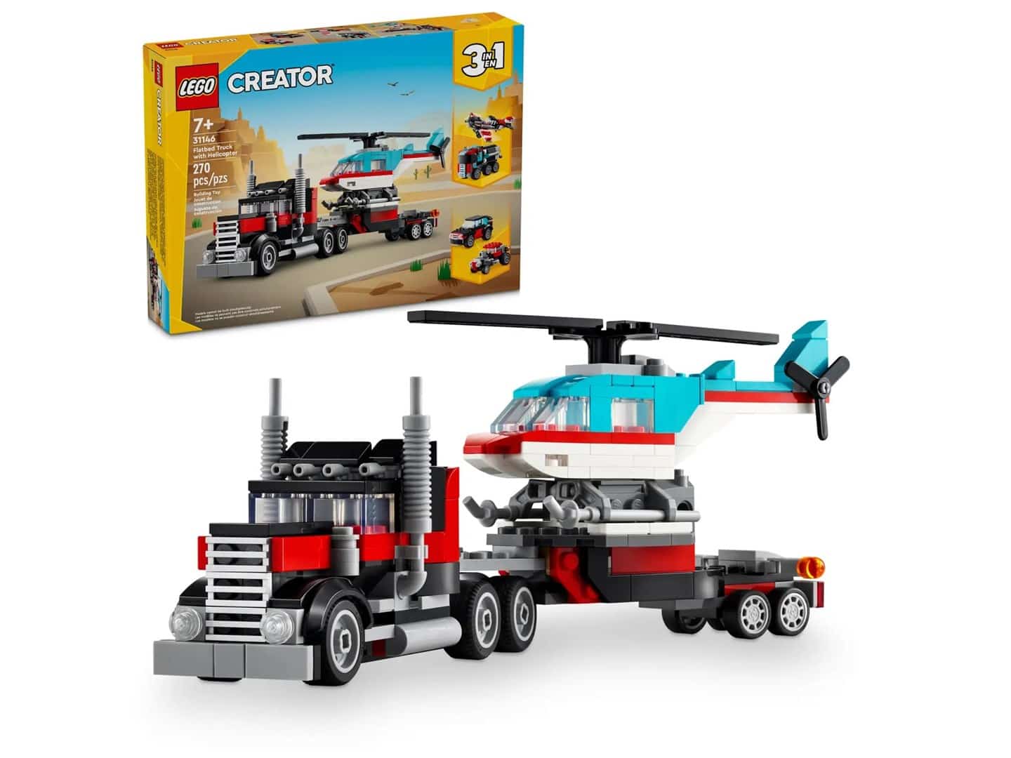 LEGO Creator 3w1 - Ciężarówka, Platforma, Helikopter