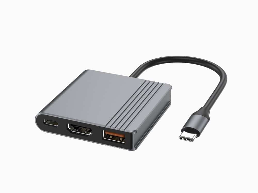 GEMBIRD MULTI ADAPTER USB TYPU C 3 W 1, Szary