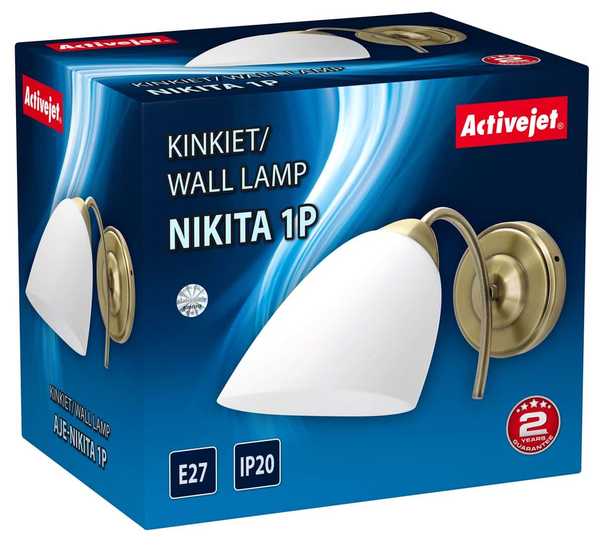 Kinkiet Activejet NIKITA Patyna E27 do salonu