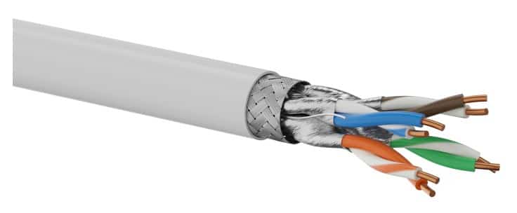 Q-LANTEC Kabel S/FTP kat.6A, 10Gb/s, szary, 500m