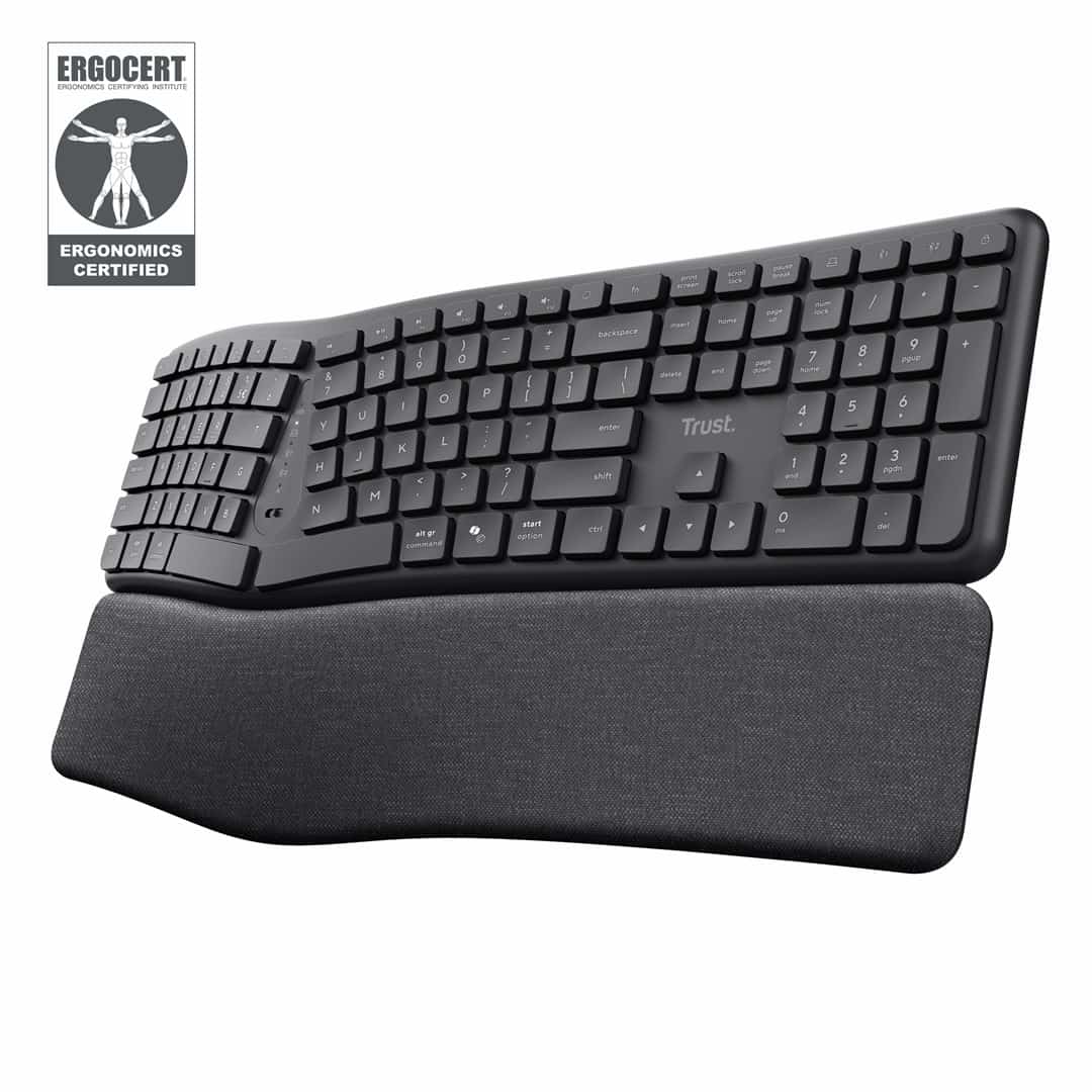 Klawiatura ergonomiczna TRUST Keyra multidevice wireless