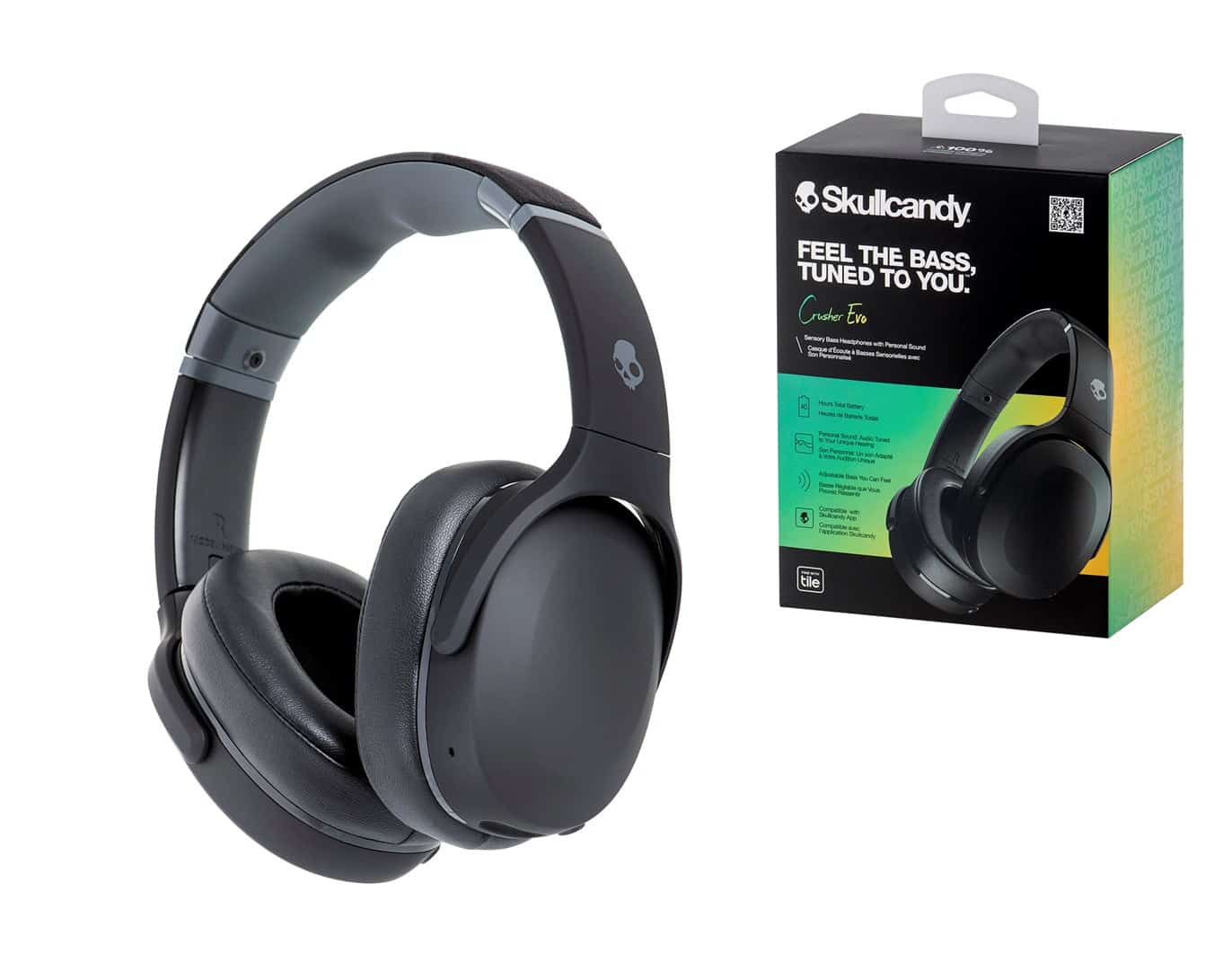 Skullcandy Crusher Evo Wireless True Black - Nagłowne Bluetooth