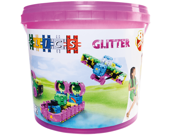 Klocki konstrukcyjne CLICS - Zestaw 175 elementów (8w1) GLITTER