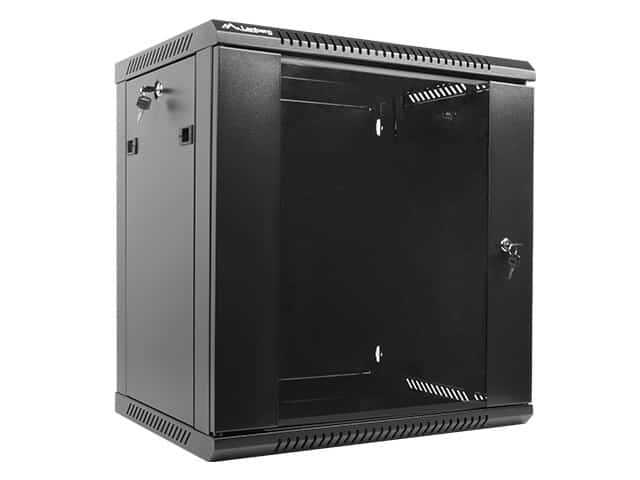 Szafa rack Lanberg WF01-6412-10B, 12U, wisząca, czarna