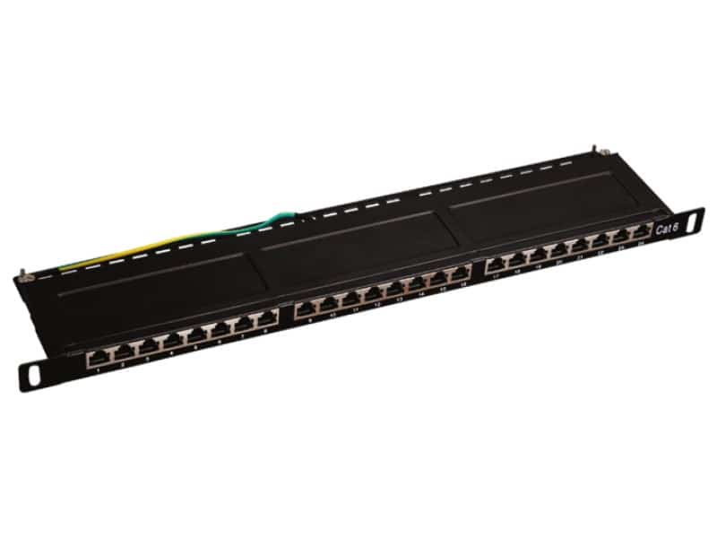 Patch panel A-LAN PK028, 0.5U, kat. 6, 24xRJ-45