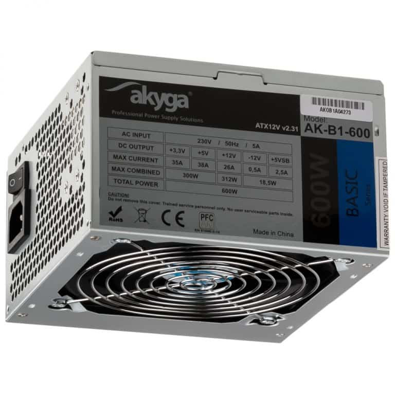 Zasilacz Akyga Basic AK-B1-600, 600 W, Szary