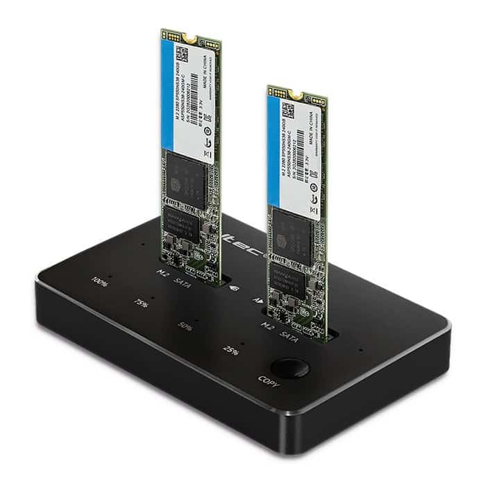 QOLTEC STACJA DOKUJĄCA 2X SSD M.2 SATA | NGFF | USB C