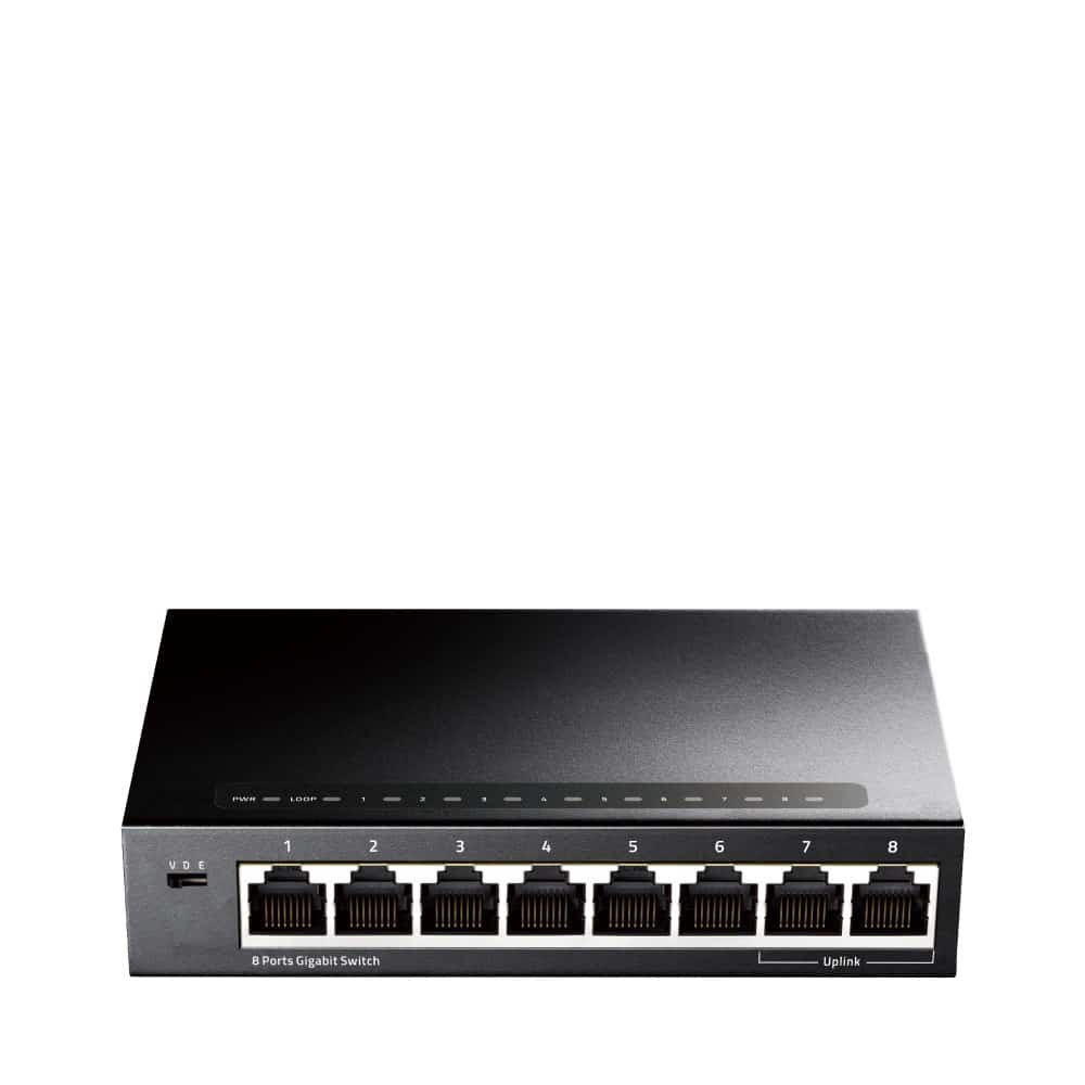 Switch CUDY GS108 - Czarny, LED