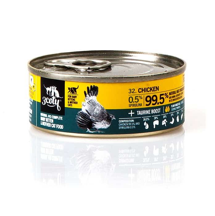 3Coty CHICKEN with Spirulina 80g dla Kocięt i Kojacych