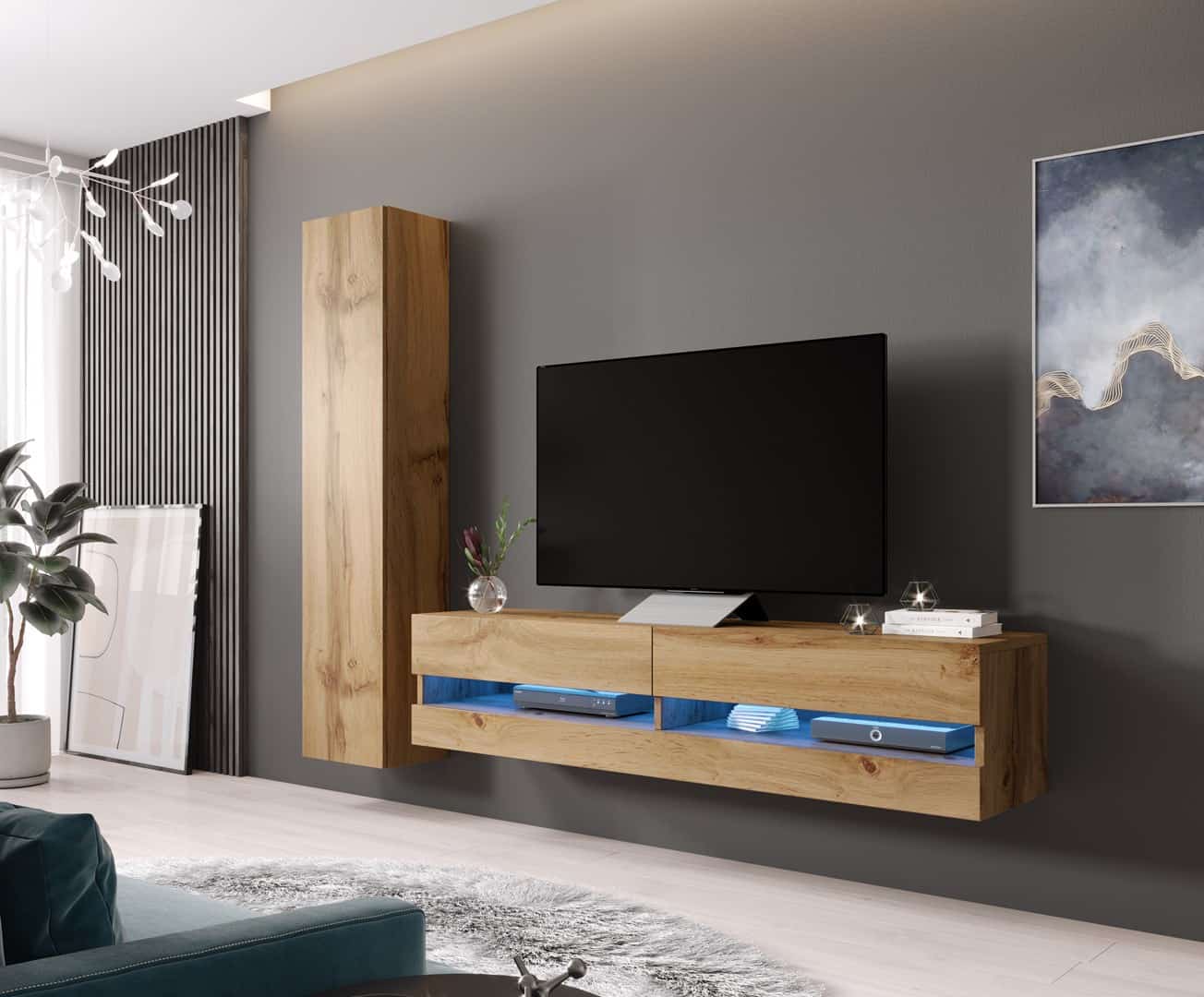 Zestaw VIGO NEW 9 dąb wotan meblościanki