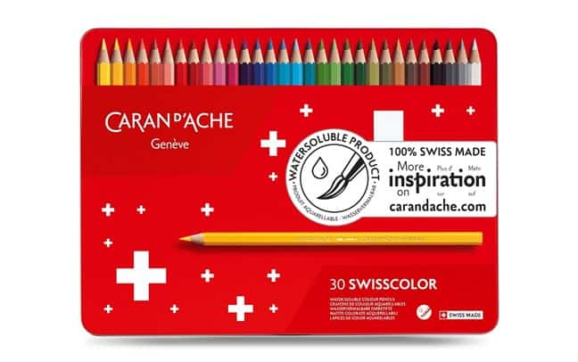 CARAN D'ACHE Swisscolor Aquarelle 30 Kredek w Czerwonym Pudełku