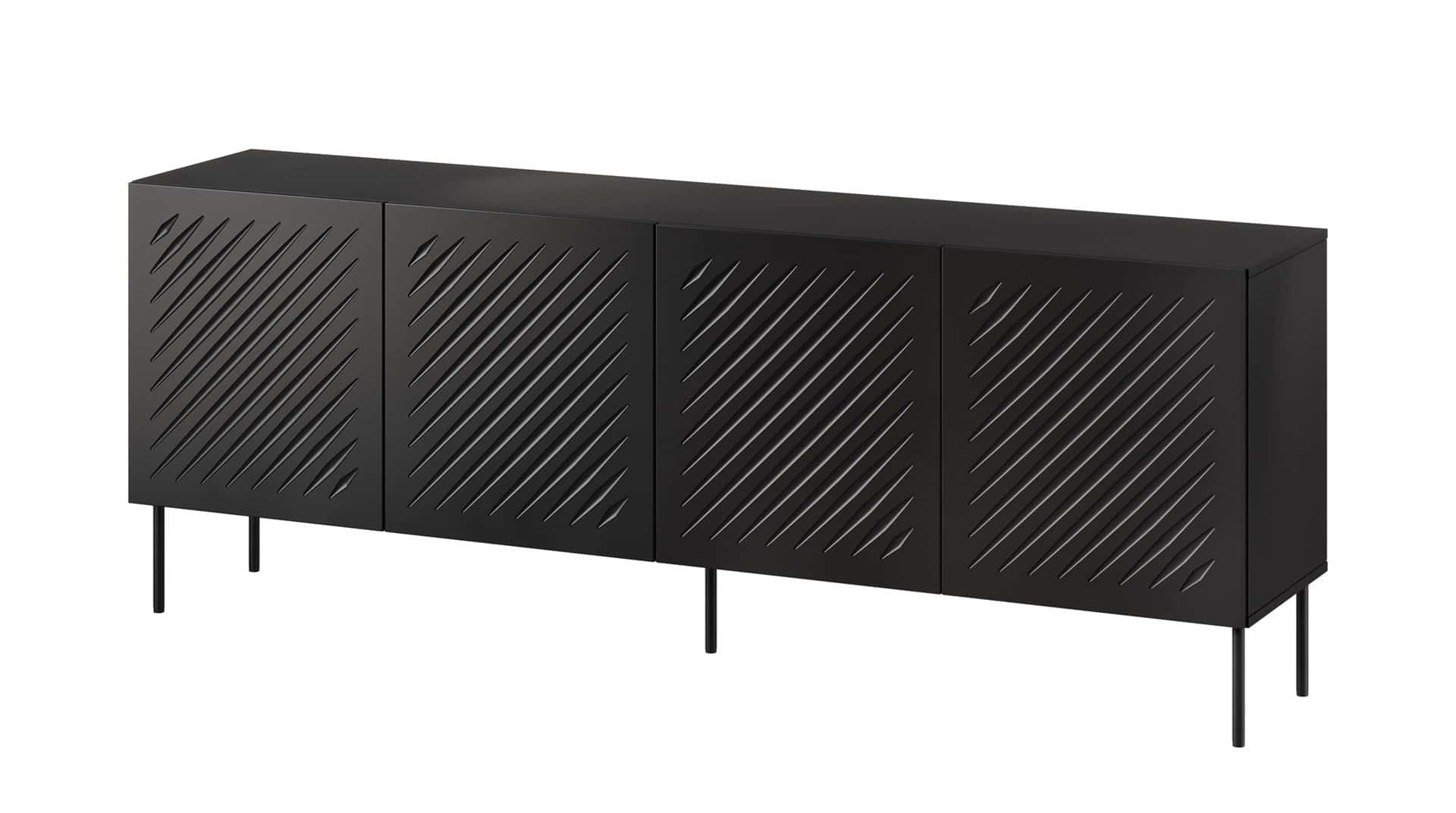Komoda SIENA 200x40x75 czarny matowy