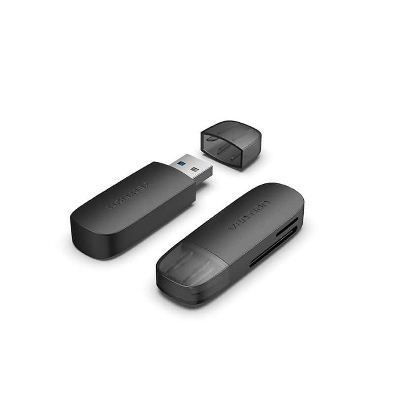 Czytnik kart 2 w 1 USB 3.0 Vention (SD+TF) czarny