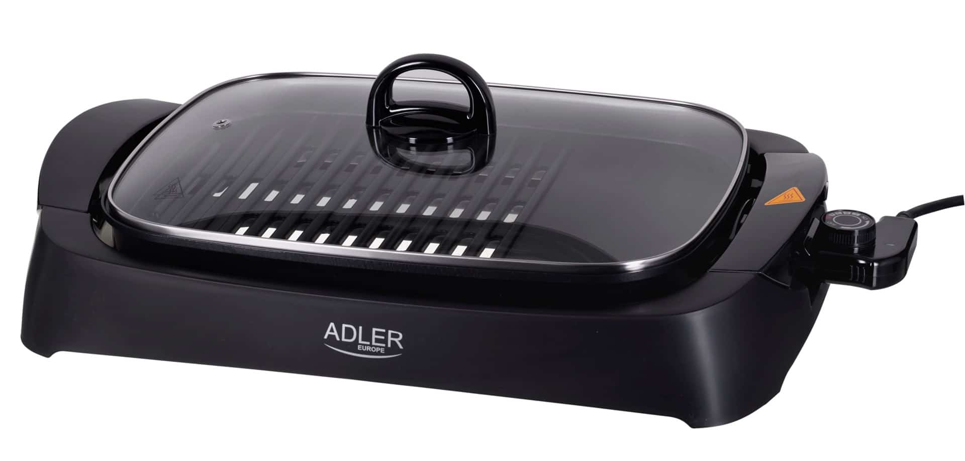 Grill elektryczny ADLER AD 6610 czarny z ruszt i patelnia