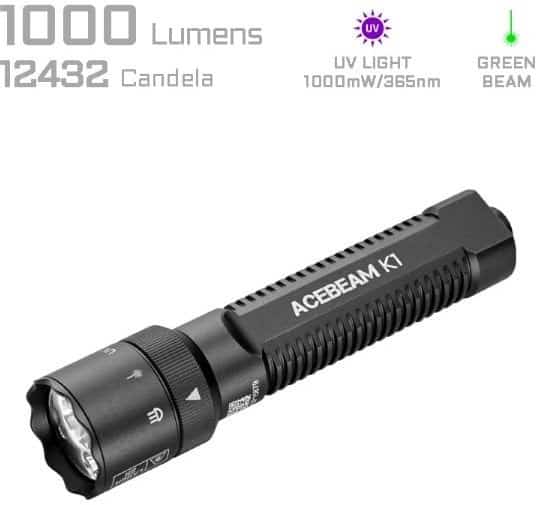 Latarka Acebeam K1 Black - IP68, Stop Aluminium