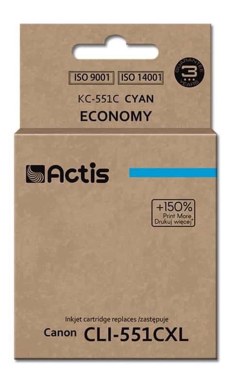 Actis KC-551C Tusz, Zamiennik Canon CLI-551C, 12 ml, Niebieski